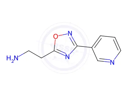 Chemical structure of 2-(3-(Pyridin-3-yl)-1,2,4-oxadiazol-5-yl)ethan-1-amine
