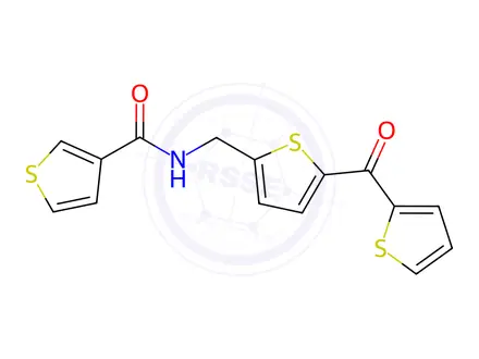 Chemical structure of N-((5-(Thiophene-2-carbonyl)thiophen-2-yl)methyl)thiophene-3-carboxamide