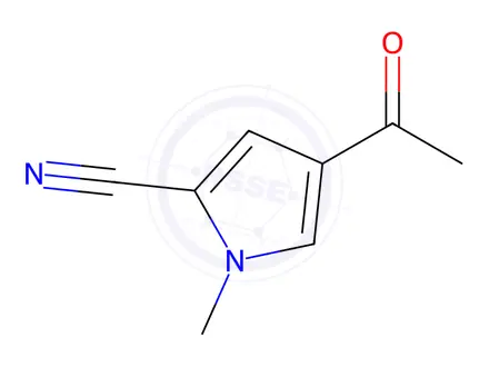 Chemical structure of 4-Acetyl-1-methyl-1H-pyrrole-2-carbonitrile