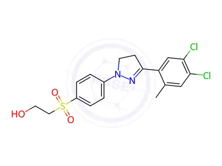 Chemical structure of 2-[[4-[3-(4,5-dichloro-2-methylphenyl)-4,5-dihydro-1H-pyrazol-1-yl]phenyl]sulphonyl]ethanol