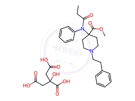 Chemical structure of Carfentanil Citrate (1.0mg/ml in Acetonitrile)