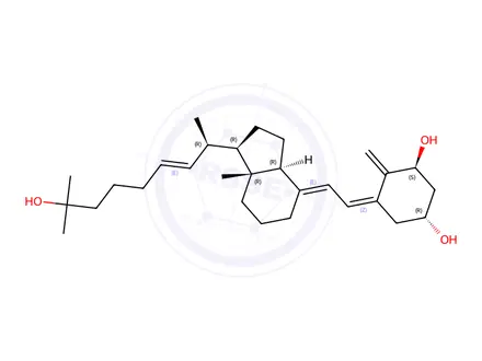 Chemical structure of 22-dehydro-1,25-dihydroxy-24-dihomovitamin D3