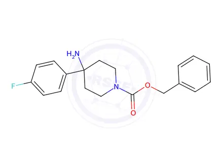 Chemical structure of Benzyl 4-amino-4-(4-fluorophenyl)piperidine-1-carboxylate