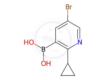 Chemical structure of (5-Bromo-2-cyclopropylpyridin-3-yl)boronic acid