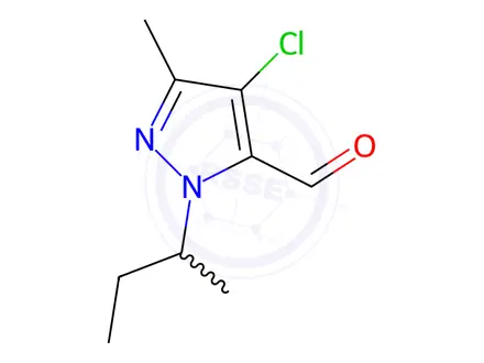 Chemical structure of 1-(Sec-butyl)-4-chloro-3-methyl-1h-pyrazole-5-carbaldehyde