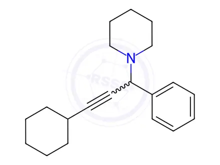 Chemical structure of 1-(3-Cyclohexyl-1-phenylprop-2-yn-1-yl)piperidine