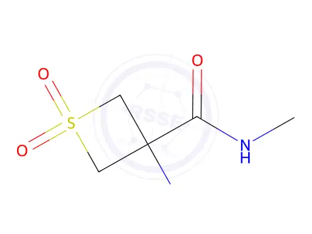 Chemical structure of 3-amino-N-methyl-1,1-dioxo-thietane-3-carboxamide