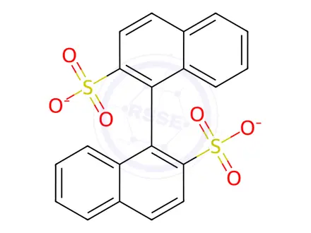 Chemical structure of Dipotassium (R)-1,1'-Binaphthyl-2,2'-disulfonate