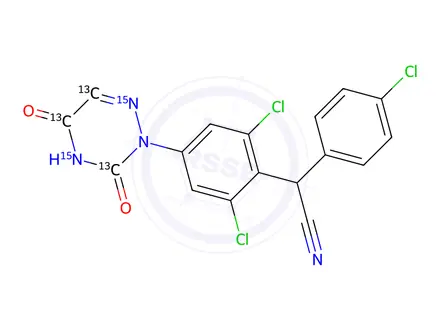 Chemical structure of Diclazuril-13C3,15N2