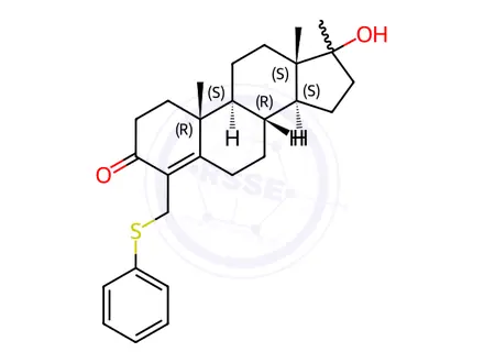 Chemical structure of 17a-Methyl-4-[(phenylthio)methyl]testosterone