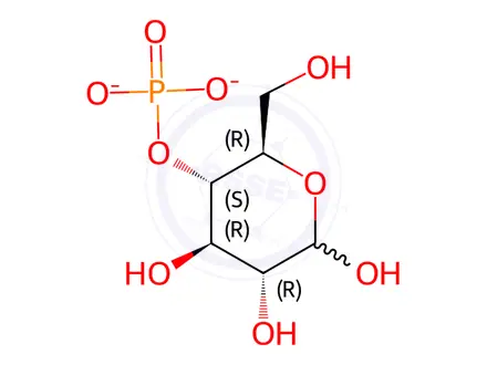 Chemical structure of Glucose, 4-phosphate (5CI)