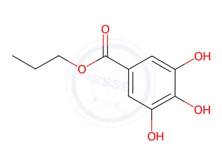 Chemical structure of Propyl gallate in acetonitrile