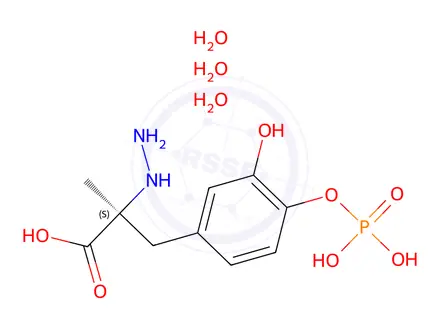 Chemical structure of Carbidopa 4-Phosphate Trihydrate