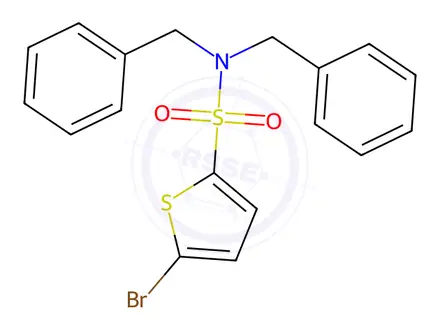 Chemical structure of N,N-dibenzyl-5-bromothiophene-2-sulfonamide