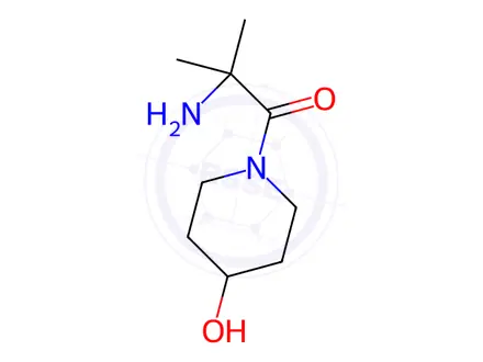 Chemical structure of 2-Amino-1-(4-hydroxypiperidin-1-yl)-2-methylpropan-1-one