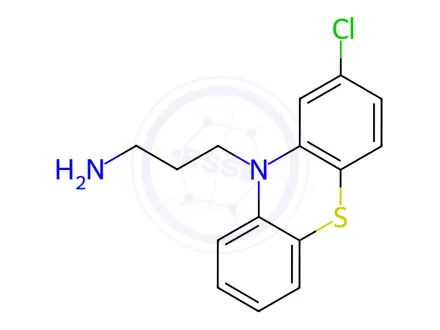 Chemical structure of Di-Desmethyl Chlorpromazine Impurity