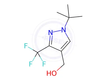 Chemical structure of (1-(tert-Butyl)-3-(trifluoromethyl)-1H-pyrazol-4-yl)methanol