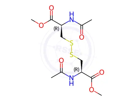 Chemical structure of Dimethyl 3,3'-disulfanediyl(2r,2'r)-bis(2-acetamidopropanoate)