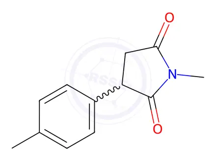 Chemical structure of N-methyl-2-(4-methylphenyl)succinimide