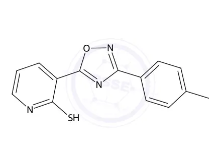 Chemical structure of 3-(3-(P-tolyl)-1,2,4-oxadiazol-5-yl)pyridine-2-thiol