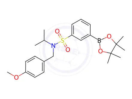 Chemical structure of N-Isopropyl-N-(4-methoxybenzyl)-3-(4,4,5,5-tetramethyl-1,3,2-dioxaborolan-2-yl)benzenesulfonamide