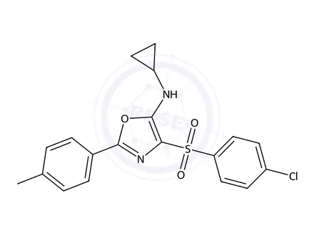 Chemical structure of 4-((4-Chlorophenyl)sulfonyl)-N-cyclopropyl-2-(p-tolyl)oxazol-5-amine
