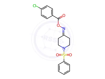 Chemical structure of 4-{[(4-chlorobenzoyl)oxy]imino}-1-(phenylsulfonyl)piperidine