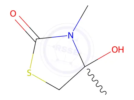 Chemical structure of 2-Thiazolidinone, 4-hydroxy-3,4-dimethyl-(9CI)