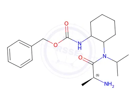 Chemical structure of Benzyl (2-((S)-2-amino-N-isopropylpropanamido)cyclohexyl)carbamate