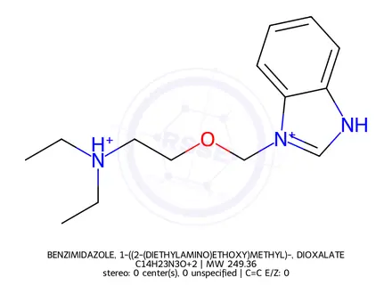 Chemical structure of BENZIMIDAZOLE, 1-((2-(DIETHYLAMINO)ETHOXY)METHYL)-, DIOXALATE