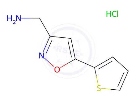 Chemical structure of {[5-(2-thienyl)isoxazol-3-yl]methyl}amine hydrochloride