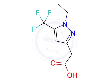 Chemical structure of 2-(1-Ethyl-5-(trifluoromethyl)-1H-pyrazol-3-yl)acetic acid