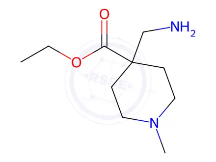 Chemical structure of Ethyl 4-(aminomethyl)-1-methylpiperidine-4-carboxylate