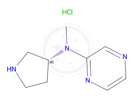 Chemical structure of Pyrazin-2-ylMethyl-(R)-pyrrolidin-3-yl-aMine hydrochloride