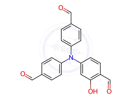 Chemical structure of Benzaldehyde, 4-[bis(4-formylphenyl)amino]-2-hydroxy-