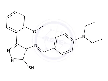 Chemical structure of 4-((4-(Diethylamino)benzylidene)amino)-3-(2-methoxyphenyl)-1H-1,2,4-triazole-5(4H)-thione