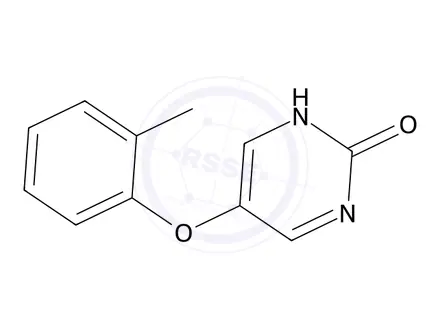 Chemical structure of 2(1H)-pyrimidinone, 5-(2-methylphenoxy)-