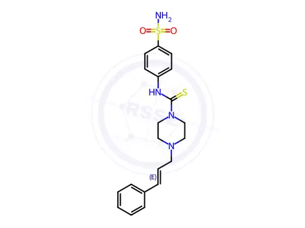 Chemical structure of N-[4-(Aminosulfonyl)phenyl]-4-(3-phenyl-2-propenyl)-1-piperazinecarbothioamide