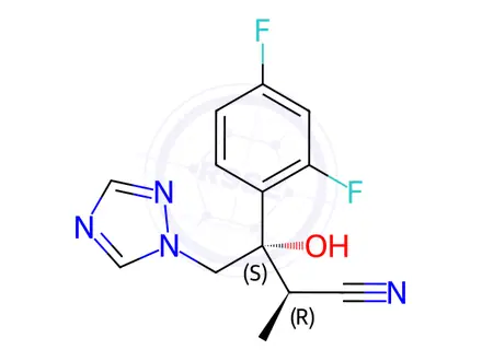 Chemical structure of 1H-1,2,4-Triazole-1-butanenitrile, β-(2,4-difluorophenyl)-β-hydroxy-α-methyl-, [S-(R*,S*)]-(9CI)