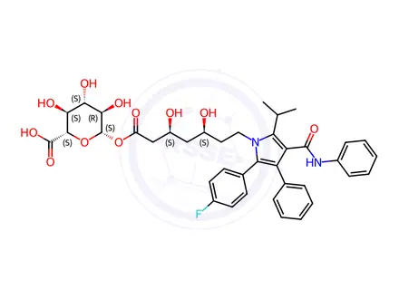 Chemical structure of Atorvastatin Acyl-beta-D-Glucuronide