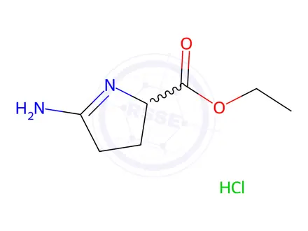 Chemical structure of Ethyl (S)-5-Amino-3,4-dihydro-2H-pyrrole-2-carboxylate Hydrochloride