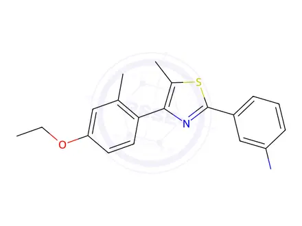Chemical structure of 3-(4-(4-Ethoxy-2-methylphenyl)-5-methylthiazol-2-yl)aniline
