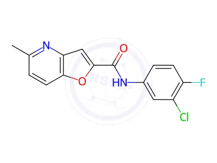 Chemical structure of N-(3-Chloro-4-fluorophenyl)-5-methylfuro[3,2-b]pyridine-2-carboxamide