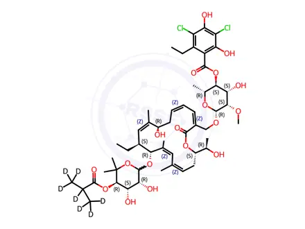 Chemical structure of Fidaxomicin-d7