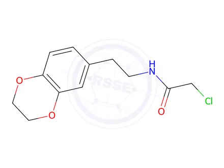 Chemical structure of 2-Chloro-N-[2-(2,3-dihydro-1,4-benzodioxin-6-yl)ethyl]acetamide