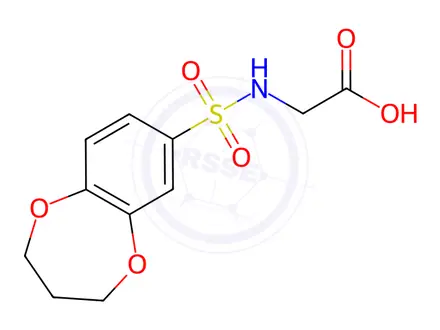 Chemical structure of (3,4-Dihydro-2H-benzo[b][1,4]dioxepine-7-sulfonylamino)-acetic acid