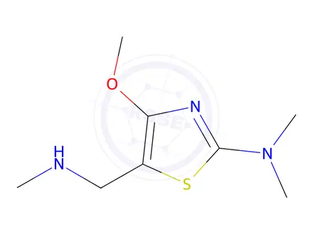 Chemical structure of 4-Methoxy-N,N-dimethyl-5-((methylamino)methyl)thiazol-2-amine