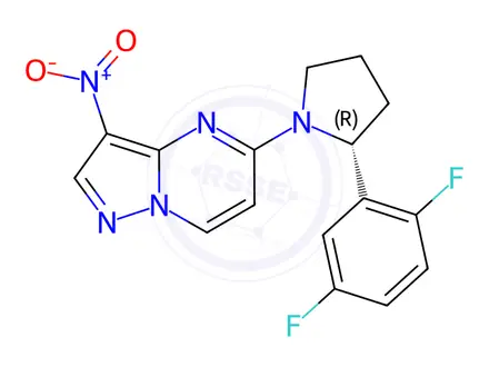 Chemical structure of Larotrectinib Sulfate Impurity 3 (Larotrectinib DFP-PNPP Impurity)
