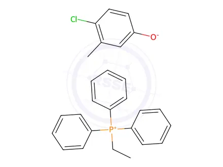 Chemical structure of ethyltriphenylphosphonium, salt with 4-chloro-m-cresol (1:1)