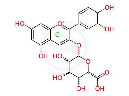 Chemical structure of Cyanidin-beta-O-beta-D-Glucuronide